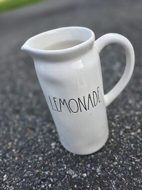 Rae Dunn White Pitcher with Black LEMONADE Script